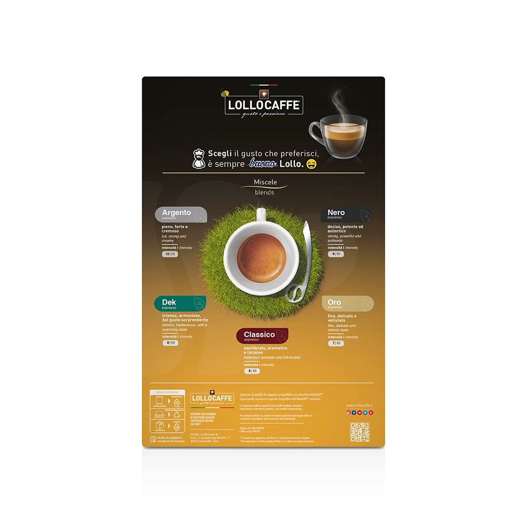 Capsule Lollo Caffè Compatibili Bialetti Nera 100
