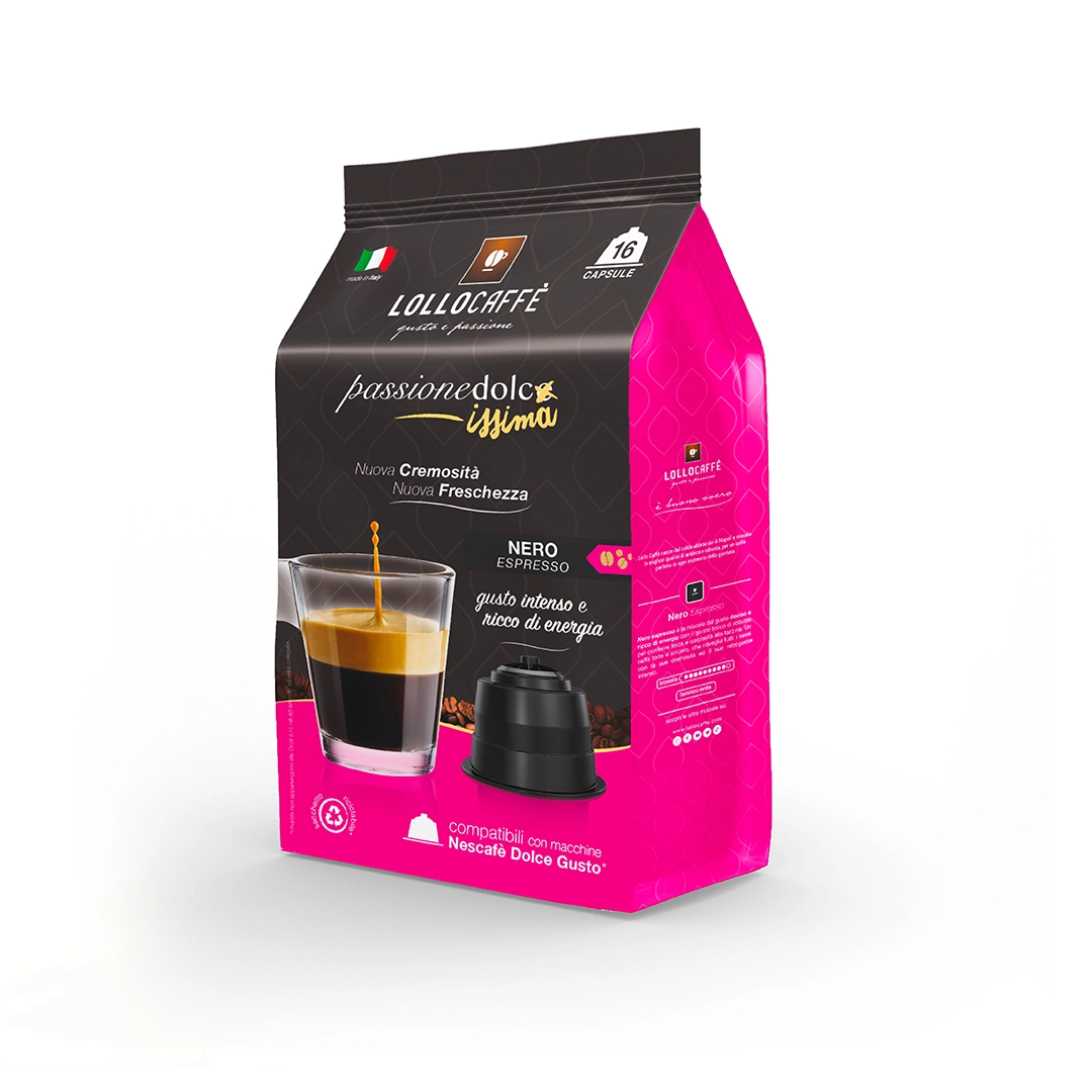 Capsule Lollo Caffè compatibili Nescafè dolce gusto Miscela Nera 16