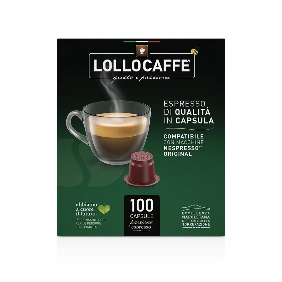 Capsule Lollo Caffè Compatibili Nespresso Argento Passionespresso 100