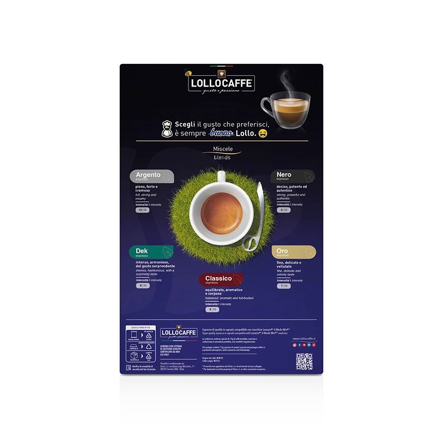 Capsule Lollo Caffè Decaffeinato Passione Mio compatibili Lavazza A Modo Mio 100