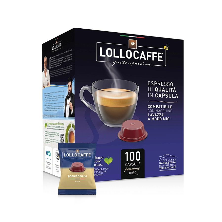 Capsule Lollo Caffè Oro Passione Mio compatibili Lavazza A Modo Mio 100