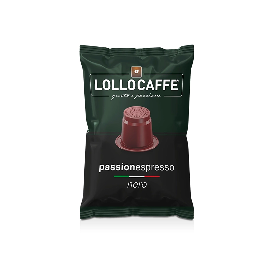 Capsule Lollo Caffè Nero Passionespresso compatibili Nespresso 100