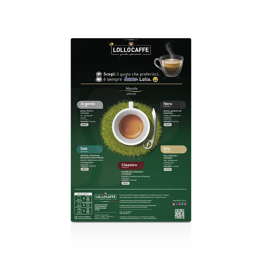 Capsule Lollo Caffè Oro Passionespresso compatibili Nespresso 100